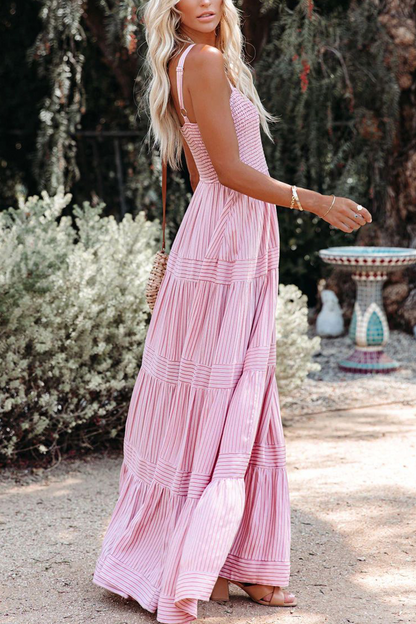 Patchwork Spaghetti Strap Waist Skirt Dresses