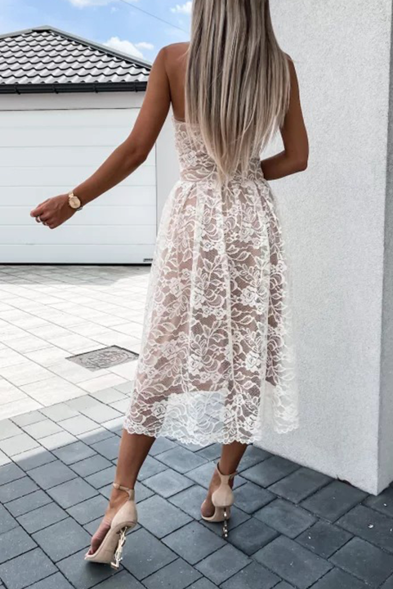 Lace Strapless Cake Skirt Dresses