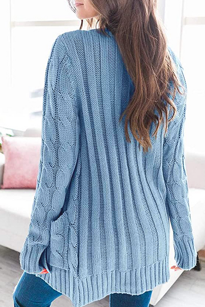 Split Joint Cardigan Collar Tops(8 Colors)