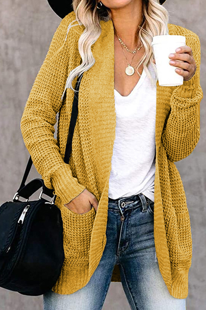 Split Joint Cardigan Collar Tops(6 Colors)