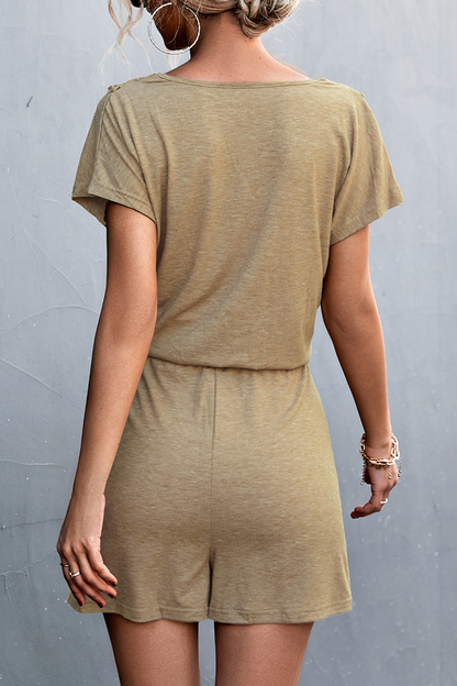 Patchwork V Neck Straight Jumpsuits(5 Colors)