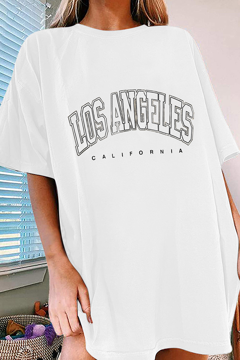 Print Patchwork O Neck T-shirts(6 Colors)