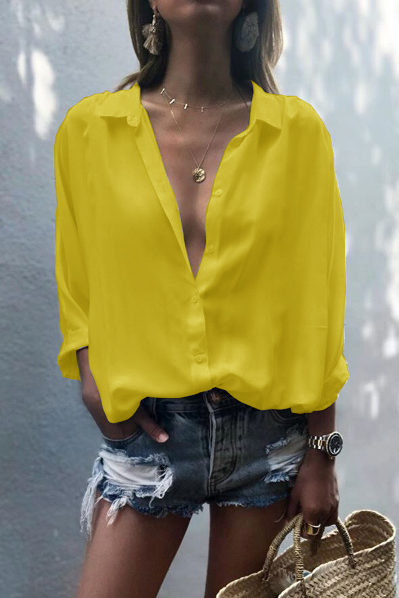 Patchwork Turndown Collar Blouses(8 Colors)