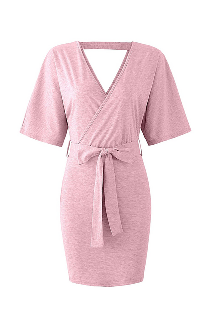 Hollowed Out V Neck Pencil Skirt Dresses(4 Colors)