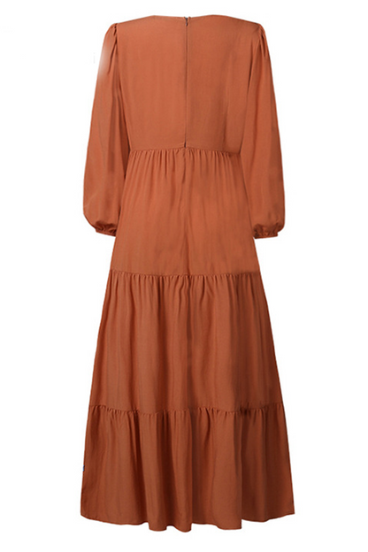 Flounce U Neck Cake Skirt Dresses(3 Colors)