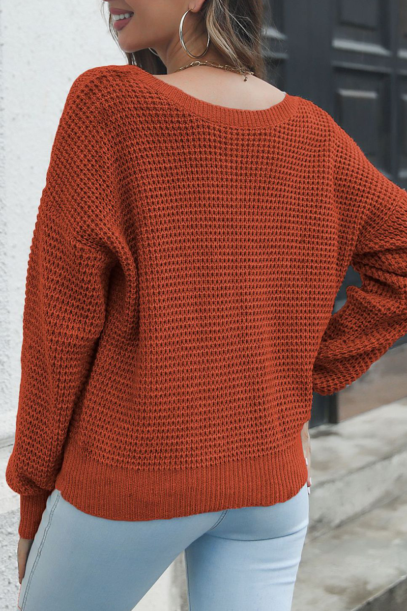 Patchwork V Neck Sweaters (3 Colors)
