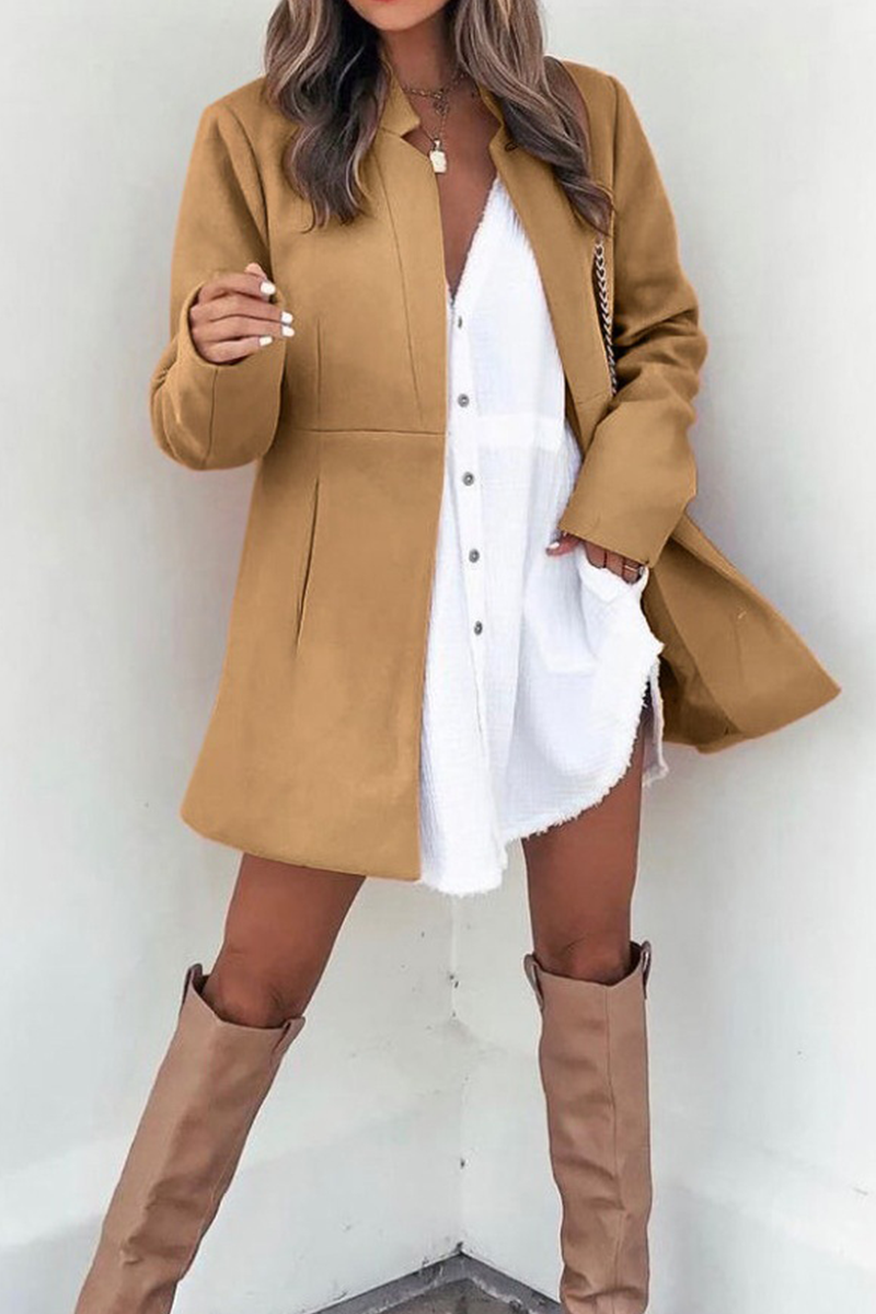 Patchwork Cardigan Collar Outerwear(5 Colors)