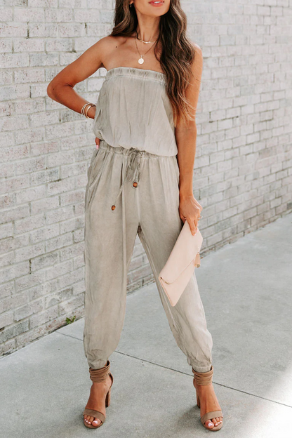 Patchwork One Shoulder Harlan Jumpsuits