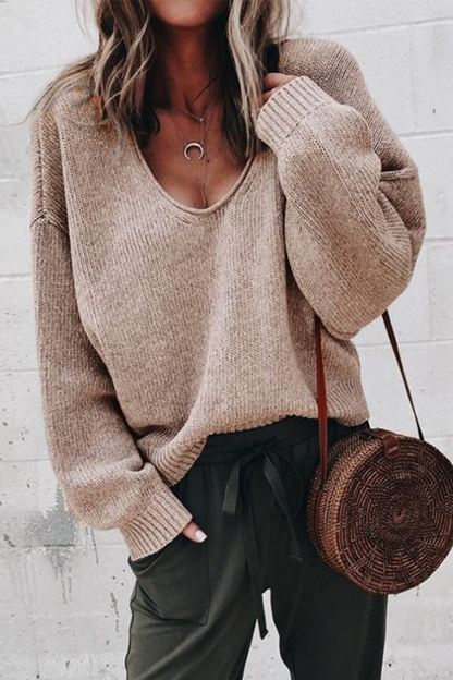 Patchwork U Neck Sweaters(7 Colors)