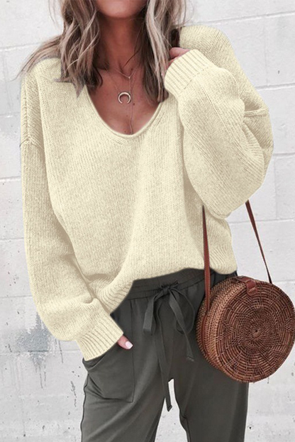 Patchwork U Neck Sweaters(7 Colors)