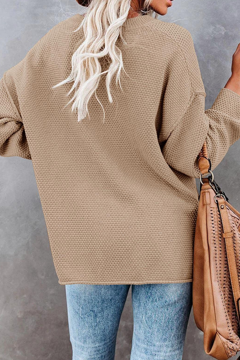 Buckle V Neck Sweaters(4 Colors)