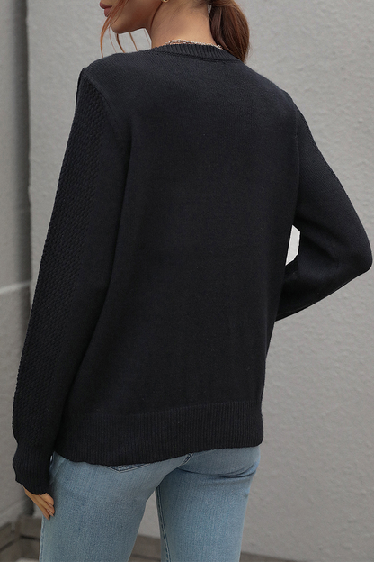 Tassel Patchwork O Neck Sweaters(5 Colors)
