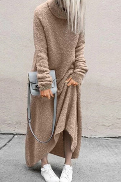 Patchwork Turtleneck One Step Skirt Dresses(4 Colors)