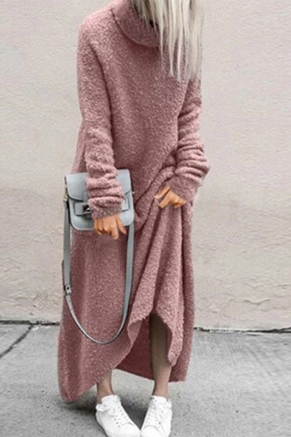 Patchwork Turtleneck One Step Skirt Dresses(4 Colors)