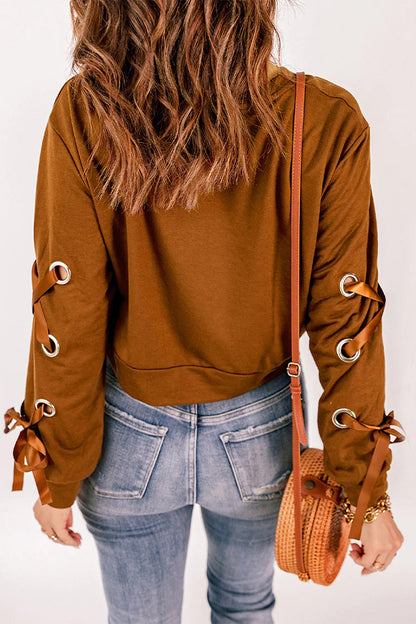 Bandage O Neck Hoodies(4 Colors)