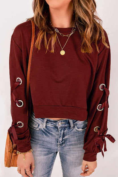 Bandage O Neck Hoodies(4 Colors)