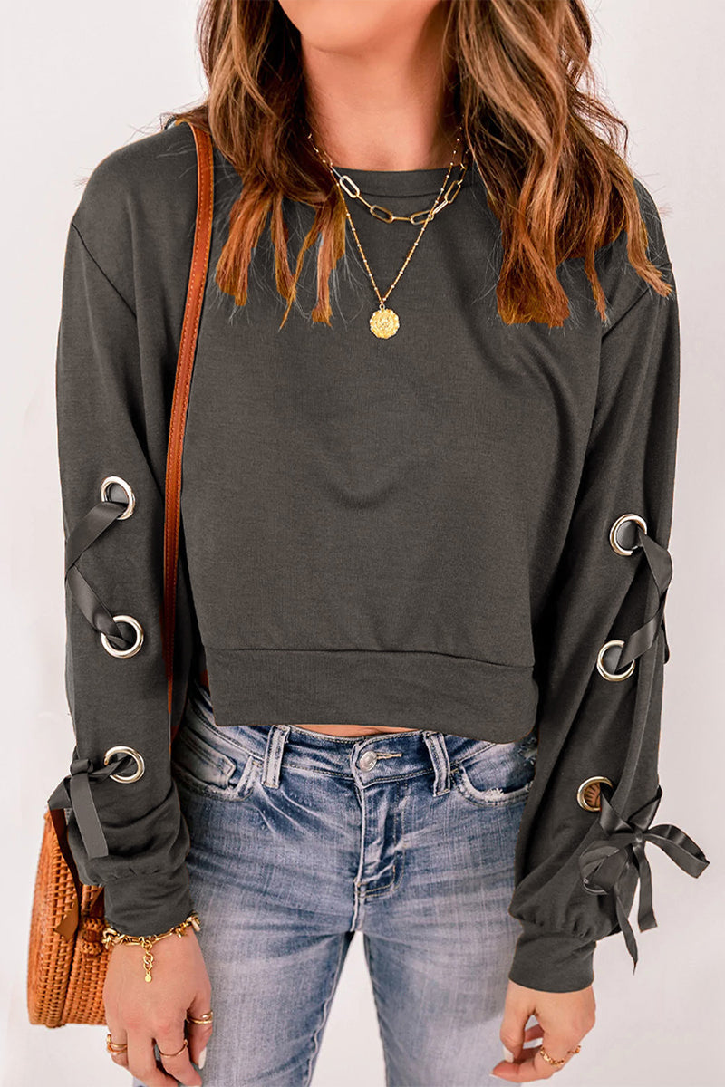 Bandage O Neck Hoodies(4 Colors)