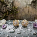 Zirconia Sphere Earrings In Gold