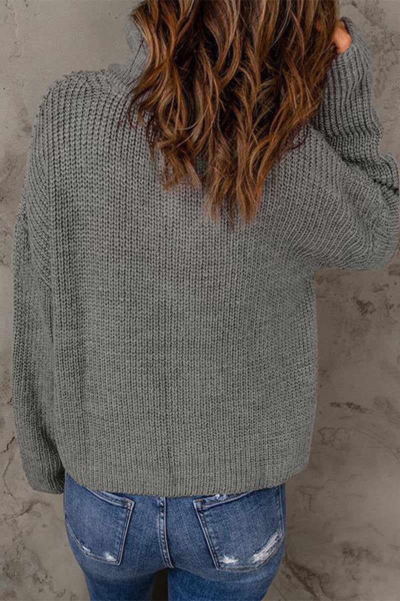 Zipper Zipper Collar Sweaters(8 Colors)