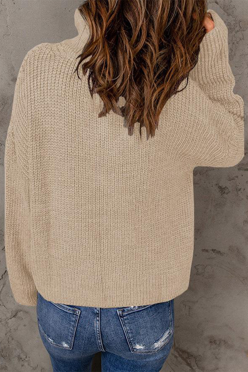 Zipper Zipper Collar Sweaters(8 Colors)