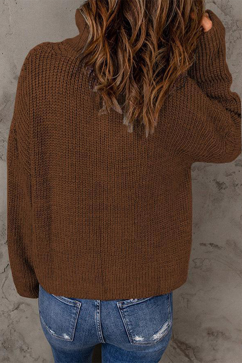 Zipper Zipper Collar Sweaters(8 Colors)