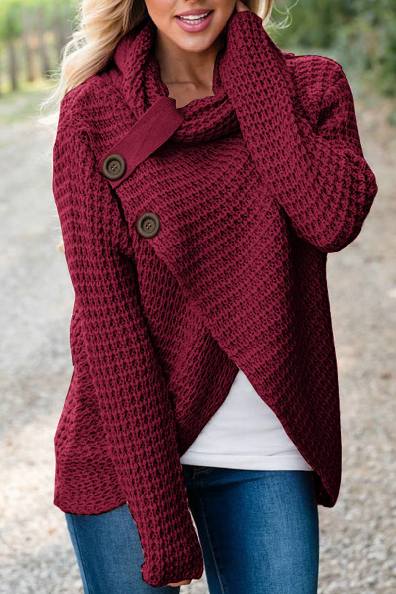 Patchwork Scarf Collar Sweaters(4 Colors)