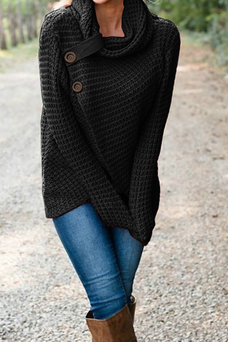 Patchwork Scarf Collar Sweaters(4 Colors)