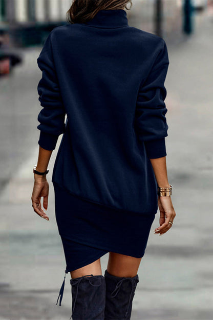 Color Half a Turtleneck One Step Skirt Dresses(5 Colors)