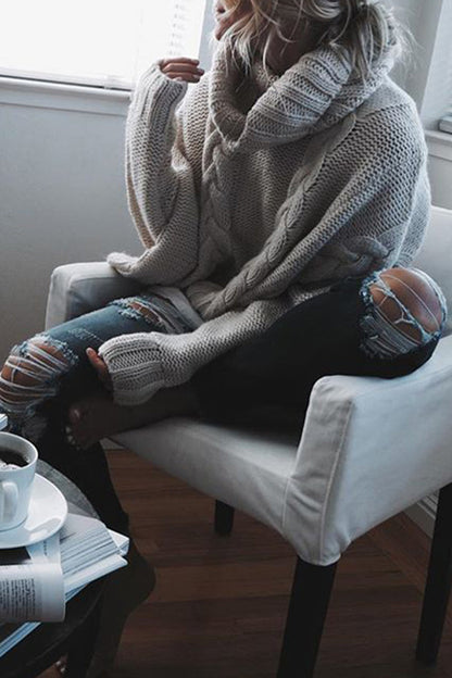Pullovers Scarf Collar Sweaters(3 Colors)