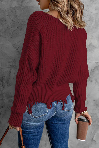 Tassel V Neck Sweaters(8 Colors)