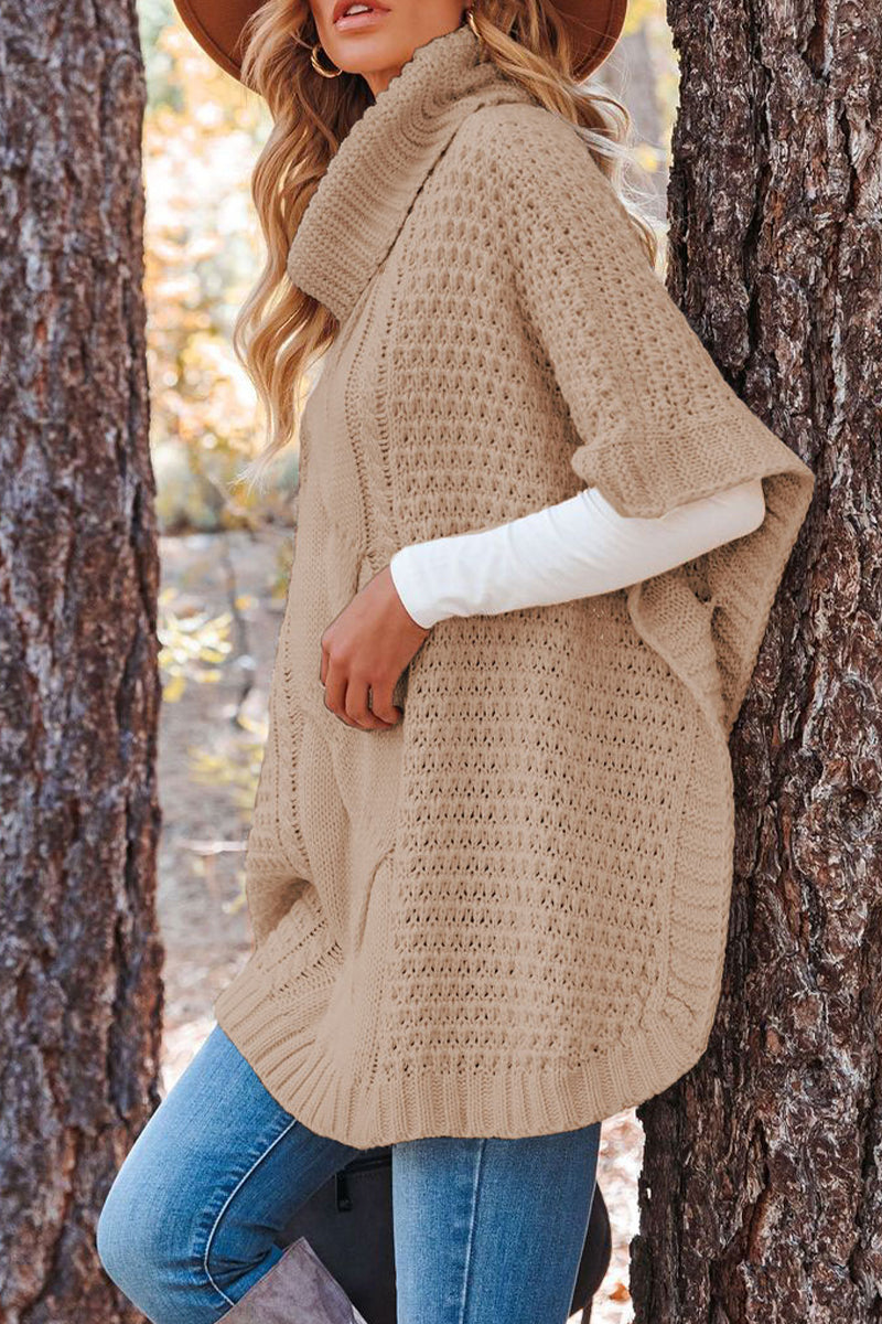Patchwork Turtleneck Sweaters(3 Colors)