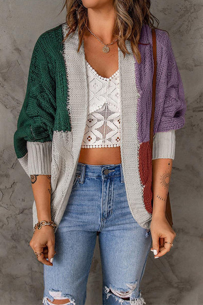 Color Block Contrast Cardigans(8 Colors)