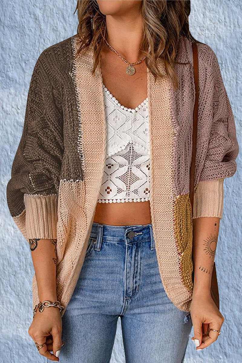 Color Block Contrast Cardigans(8 Colors)