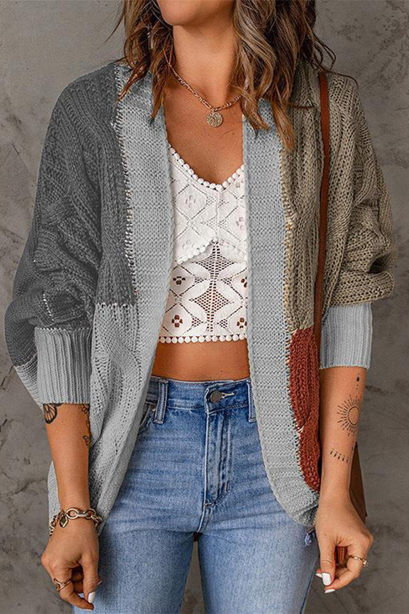 Color Block Contrast Cardigans(8 Colors)