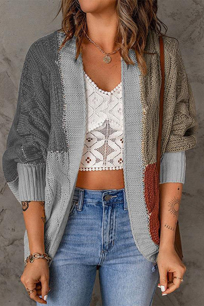 Color Block Contrast Cardigans(8 Colors)