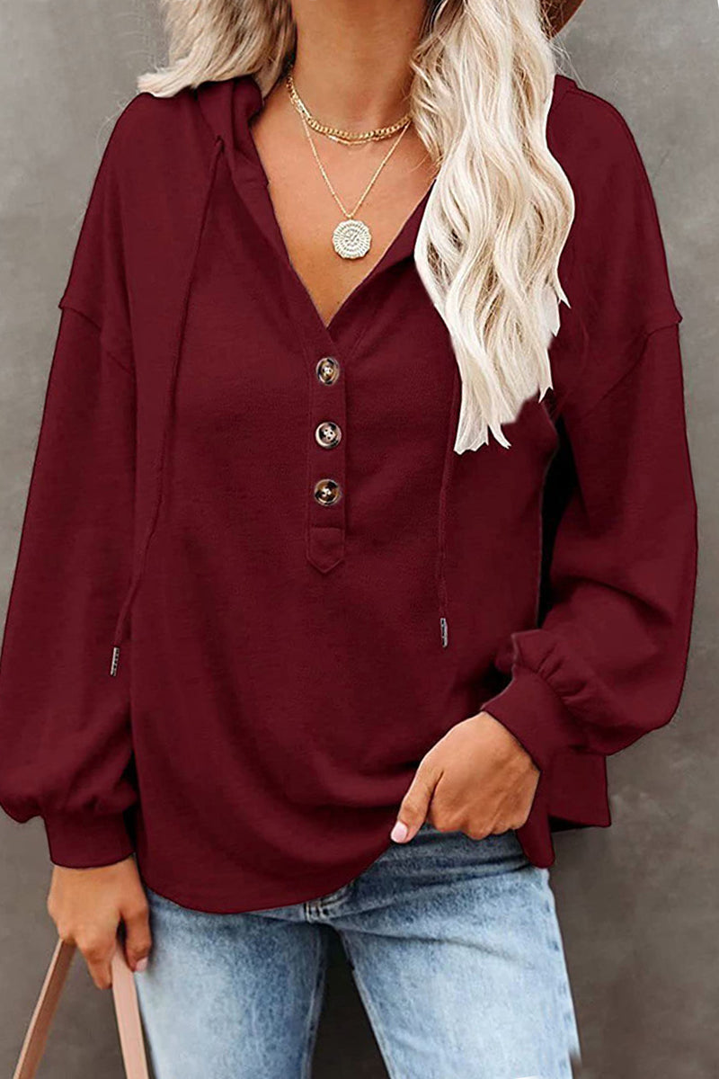 Frenulum V Neck Hoodies(11 Colors)