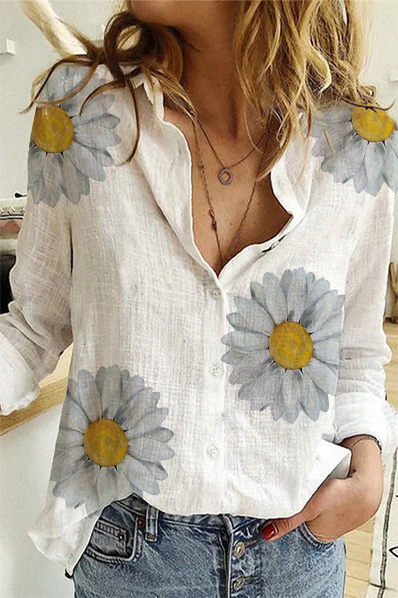 Polka Dot Patchwork Printing Turndown Collar Blouses(12 Colors)