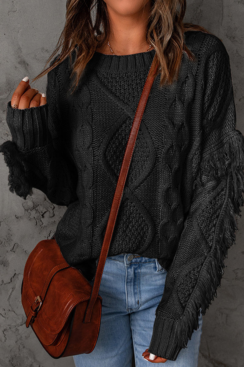 Sweet Tassel O Neck Sweaters(8 Colors)
