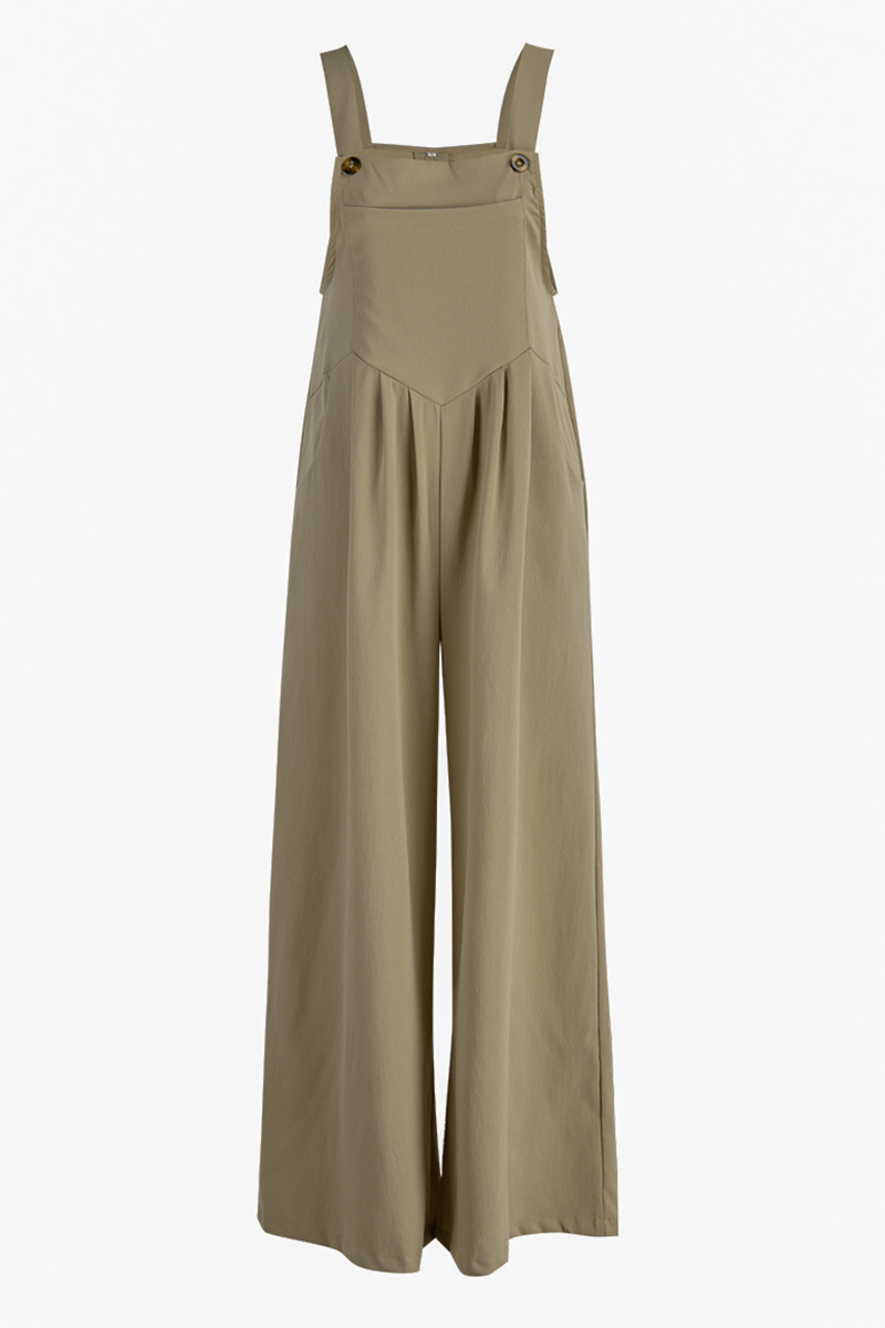 Split Joint Square Collar Loose Jumpsuits(13 Colors)