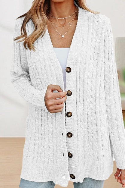 Buttons Color V Neck Cardigans(5 Colors)