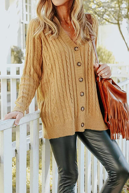 Buttons Color V Neck Cardigans(5 Colors)