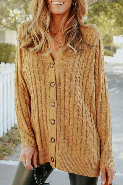 Buttons Color V Neck Cardigans(5 Colors)