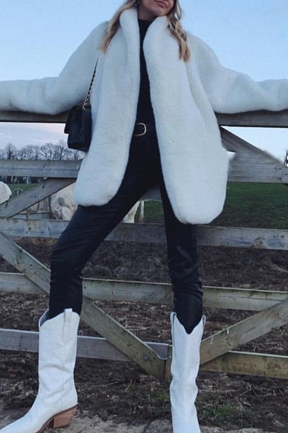 Without Belt Color Cardigan Collar Outerwear