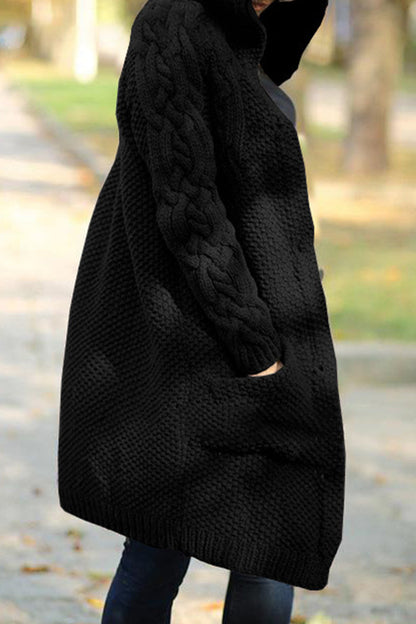Pocket Color Hooded Collar Cardigans(8 Colors)