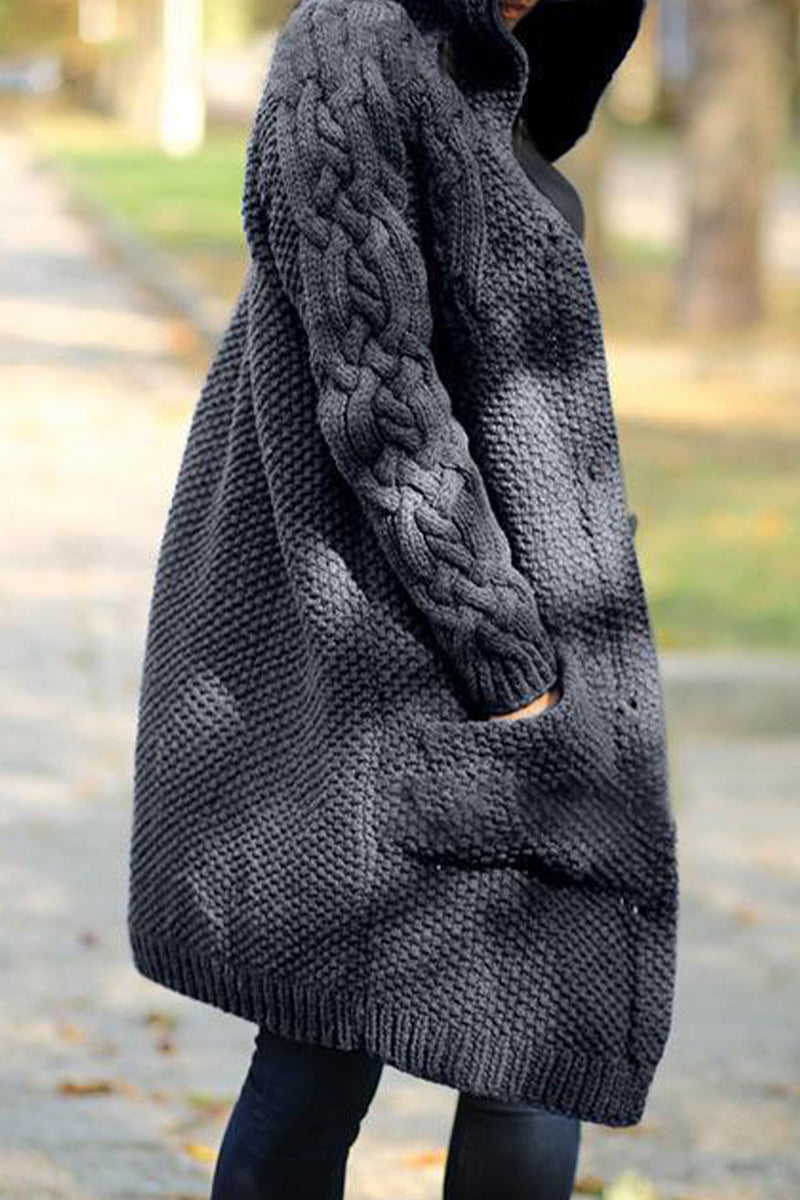 Pocket Color Hooded Collar Cardigans(8 Colors)