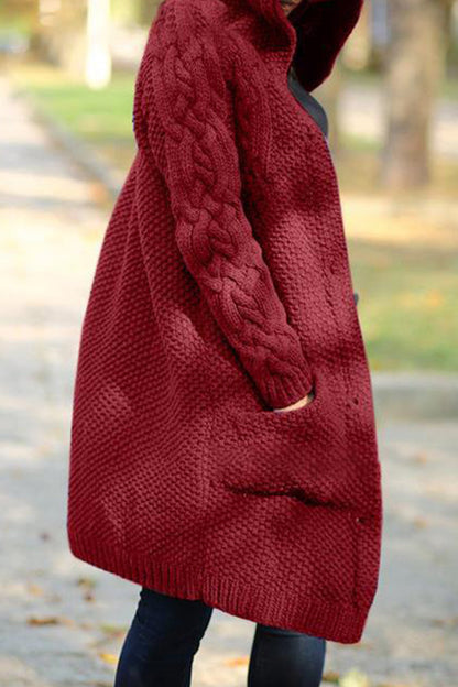 Pocket Color Hooded Collar Cardigans(8 Colors)