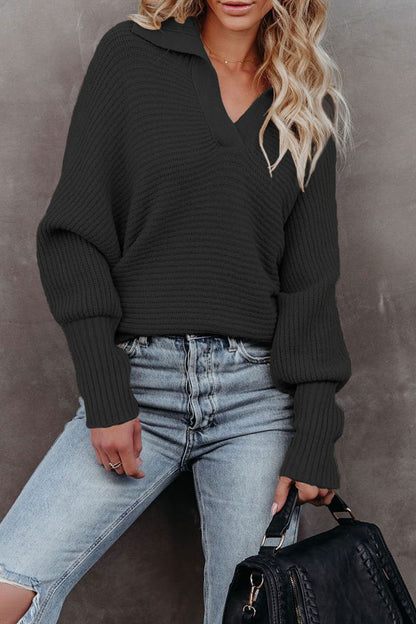 Color Turndown Collar Sweaters(7 Colors)