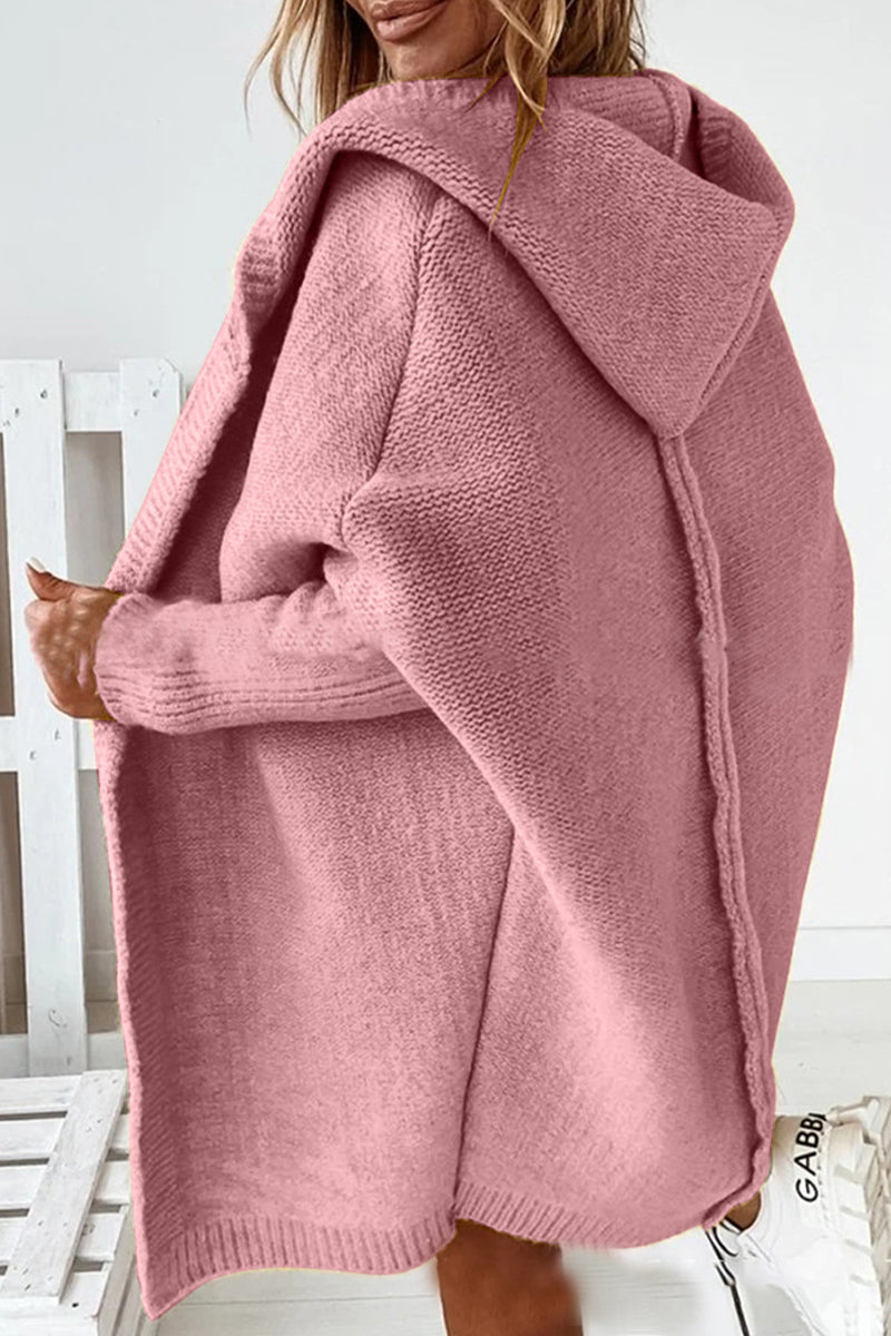 Street Asymmetrical Color Hooded Collar Cardigans(15 Colors)