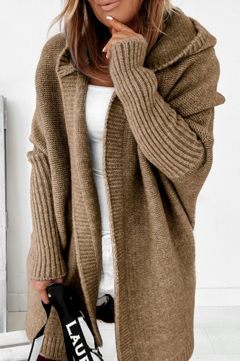 Street Asymmetrical Color Hooded Collar Cardigans(15 Colors)