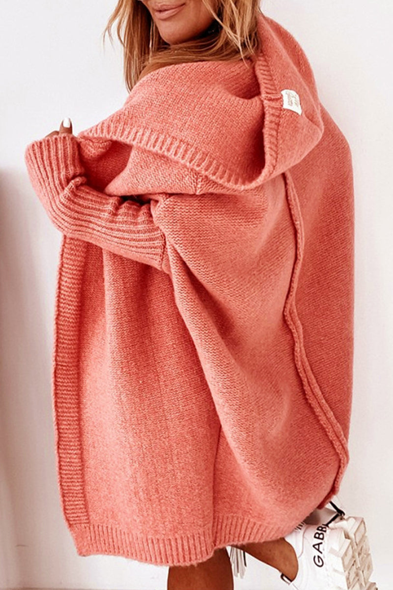 Street Asymmetrical Color Hooded Collar Cardigans(15 Colors)
